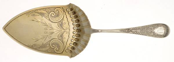 Hindostanee (Sterling, 1878) Large Solid Bright Cut Pie Knife