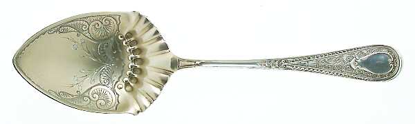 Hindostanee (Sterling, 1878) Ice Cream Serving Spoon Solid Bright Cut