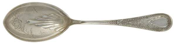 Hindostanee (Sterling, 1878) Bright Cut Bowl Sugar Spoon