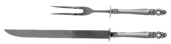 Hispana-Sovereign (Sterling, 1968) (2 Pc)Carving Set-Lg Stnbl/Roast w/Sterling Guard