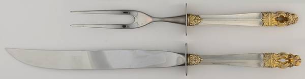 Hispana-Sovereign Gold (Sterling, 1986) Small Stainless Blade 2-Piece Steak Carving Set