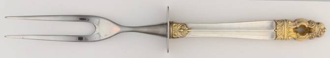 Hispana-Sovereign Gold (Sterling, 1986) Small Steak Carving Fork with Stainless Prongs
