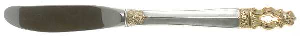 Hispana-Sovereign Gold (Sterling, 1986) Modern Hollow Butter Spreader (Stainless)
