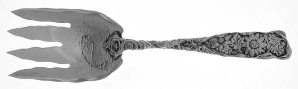 Hizen (Sterling, 1880) Large Solid Bright Cut Fish Serving Fork