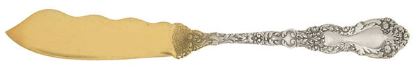 Imperial Chrysanthemum (Sterling, 1894, No Monos) Large Flat Handle Master Butter Knife
