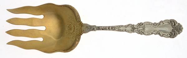 Imperial Chrysanthemum (Sterling, 1894, No Monos) Small Solid Fish Serving Fork
