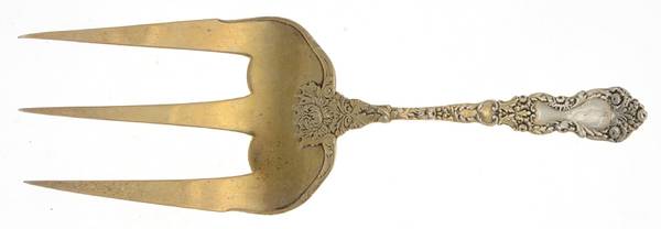 Imperial Chrysanthemum (Sterling, 1894, No Monos) Solid Toast Serving Fork