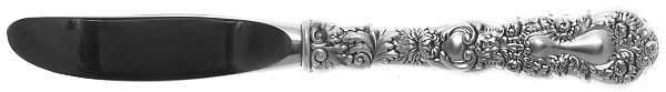 Imperial Chrysanthemum (Sterling, 1894, No Monos) Modern Hollow Butter Spreader (Stainless)