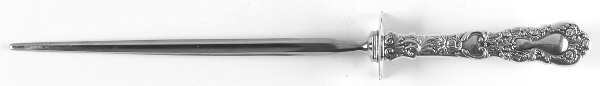 Imperial Chrysanthemum (Sterling, 1894, No Monos) Large Roast Steel Rod Knife Sharpener