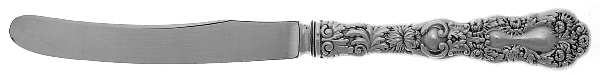 Imperial Chrysanthemum (Sterling, 1894, No Monos) Orange Knife with Silverplate Blade