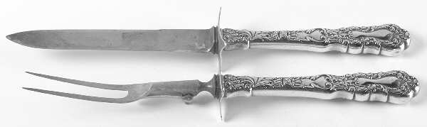 Imperial Chrysanthemum (Sterling, 1894, No Monos) Large 2-Piece Roast Carving Set w/Stainless Blade