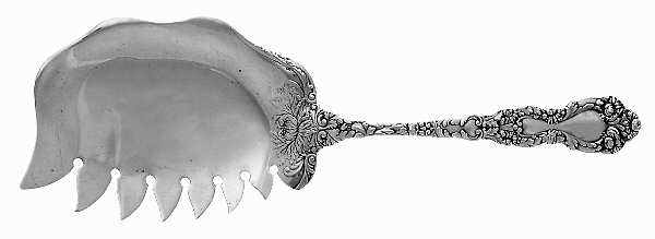 Imperial Chrysanthemum (Sterling, 1894, No Monos) Solid Macaroni Server
