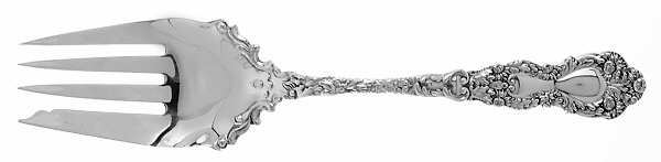 Imperial Chrysanthemum (Sterling, 1894, No Monos) Medium Solid Cold Meat Serving Fork