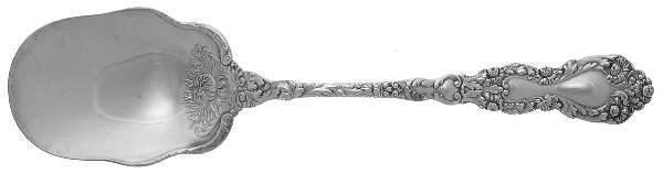 Imperial Chrysanthemum (Sterling, 1894, No Monos) Oversize Solid Salad Serving Spoon