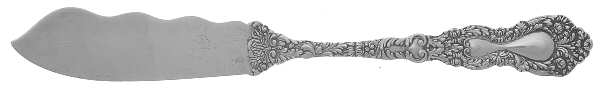 Imperial Chrysanthemum (Sterling, 1894, No Monos) Flat Handle Master Butter Knife by Gorham Silver