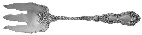 Imperial Chrysanthemum (Sterling, 1894, No Monos) Oversize Solid Salad Servng Fork
