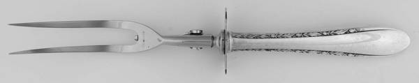 Invitation (Silverplate, 1940) Small Steak Carving Fork with Stainless Prongs