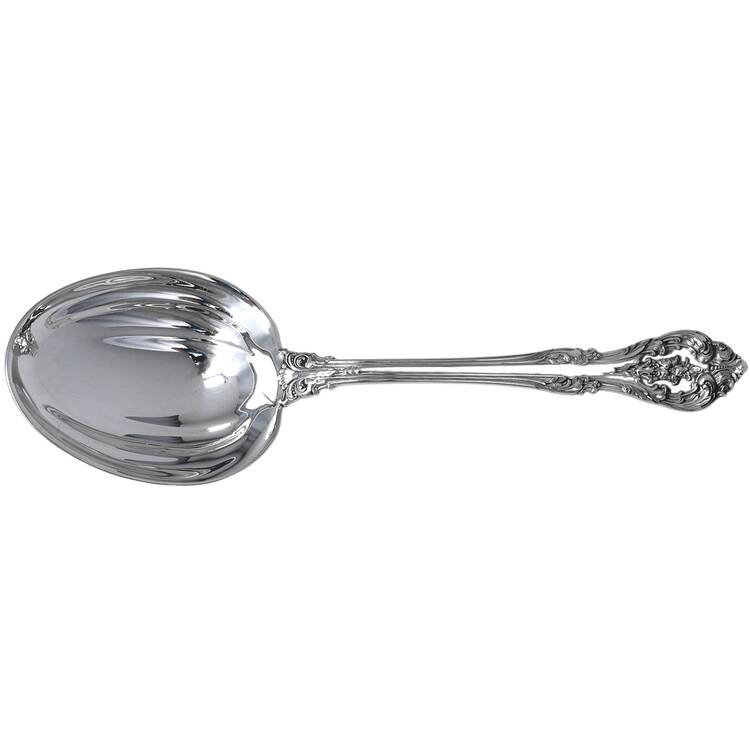 King Edward (Sterling, 1936, No Monos) Solid Salad Serving Spoon