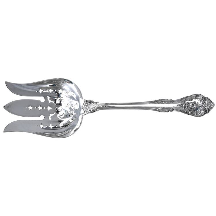 King Edward (Sterling, 1936, No Monos) Solid Salad Serving Fork