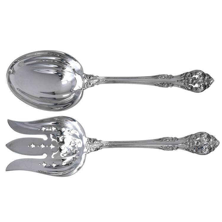 King Edward (Sterling, 1936, No Monos) (2 Pc) Solid Salad Set by Gorham Silver
