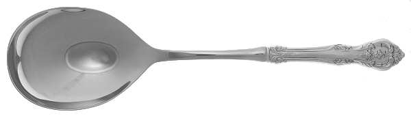 King Edward (Sterling, 1936, No Monos) Smooth Casserole Spoon with Stainless Bowl