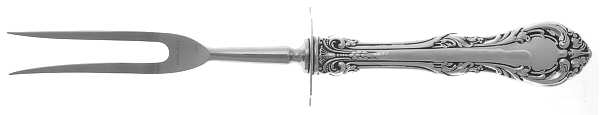 King Edward (Sterling, 1936, No Monos) Large Stainless-Prong Roast Carving Fork