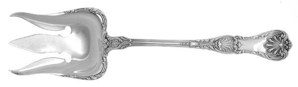 King George (Sterling, 1894, No Monograms) Oversize Solid Salad Servng Fork