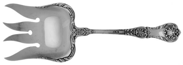 King George (Sterling, 1894, No Monograms) Small Solid Fish Serving Fork