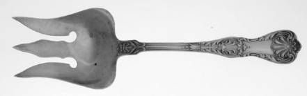 King George (Sterling, 1894, No Monograms) Solid Salad Serving Fork