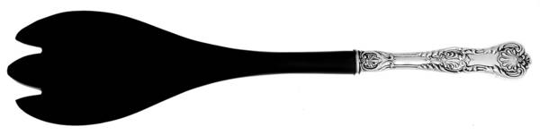King George (Sterling, 1894, No Monograms) Salad Serving Fork with Plastic Prongs