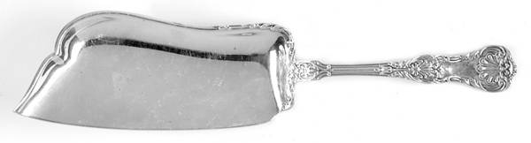 King George (Sterling, 1894, No Monograms) Large Flat Handle Crumb Knife/Crumber