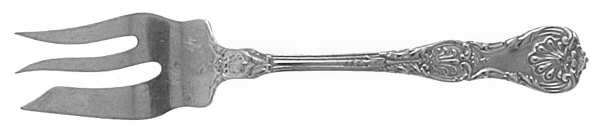 King George (Sterling, 1894, No Monograms) Wavy Tine Pastry Fork
