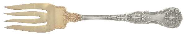 King George (Sterling, 1894, No Monograms) Large Individual Solid Fish/Salad Fork