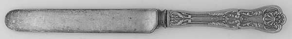 King George (Sterling, 1894, No Monograms) Blunt Thin Hollow Knife with Bolster