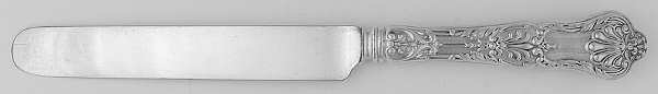 King George (Sterling, 1894, No Monograms) Blunt Thick Hollow Knife with Bolster
