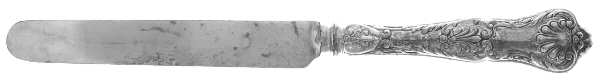 King George (Sterling, 1894, No Monograms) Thick Handle Youth/Tea Knife w/Silverplate Blade