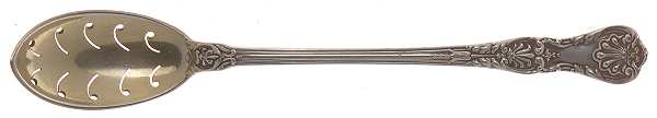 King George (Sterling, 1894, No Monograms) Pierced Bowl Short Handle Olive Spoon