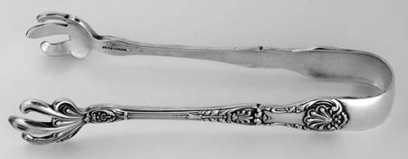 King George (Sterling, 1894, No Monograms) Large Sugar Tongs