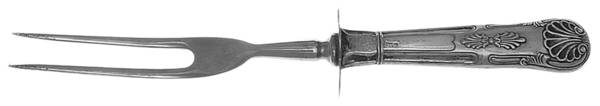 Kings II (Sterling, 1885) Large Stainless-Prong Roast Carving Fork