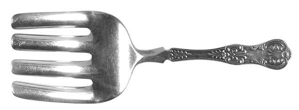 Kings III (Sterling, 1885) Large Solid Asparagus Serving Fork