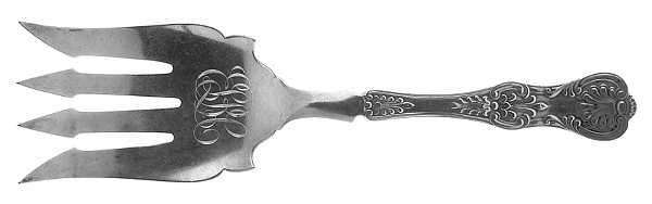 Kings III (Sterling, 1885) Large Solid Fish Serving Fork