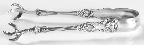 Kings III (Sterling, 1885) Large Ice Serving Tongs with Claw Tips