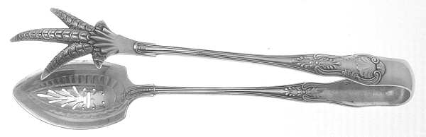 Kings (Silverplate, 1890) Large Ice Serving Tongs