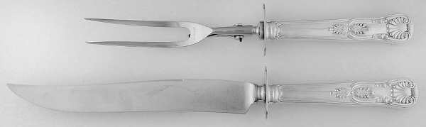 Kings (Silverplate, 1890) Large 2-Piece Roast Carving Set w/Stainless Blade
