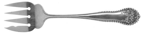 Lancaster (Sterling, 1897, No Monograms) Large Solid Tined Sardine Serving Fork
