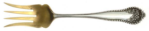 Lancaster (Sterling, 1897, No Monograms) Medium Chipped Beef Fork
