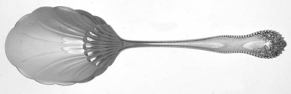 Lancaster (Sterling, 1897, No Monograms) Large Solid Shell Berry/Casserole Spoon