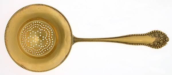 Lancaster (Sterling, 1897, No Monograms) Solid Individual Overcup Tea Strainer