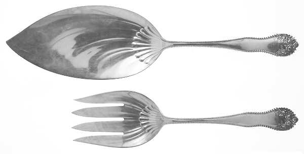 Lancaster (Sterling, 1897, No Monograms) 2 Piece Large Solid Fish Serving Set