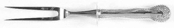 Lancaster (Sterling, 1897, No Monograms) Large Stainless-Prong Roast Carving Fork